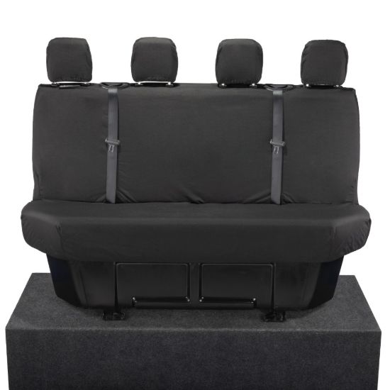 Picture of UK Custom Covers Mercedes Sprinter Rear Seat Covers Cotton-Backed PU (2018 Onwards) - Black | SC416B