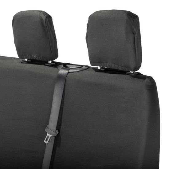 Picture of UK Custom Covers Mercedes Sprinter Rear Seat Covers Cotton-Backed PU (2018 Onwards) - Black | SC416B