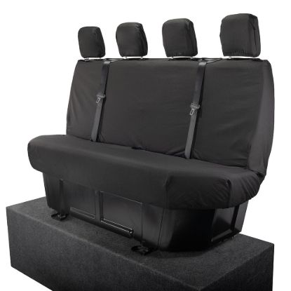 Picture of UK Custom Covers Mercedes Sprinter Rear Seat Covers Cotton-Backed PU (2006-2018) - Black | SC416B