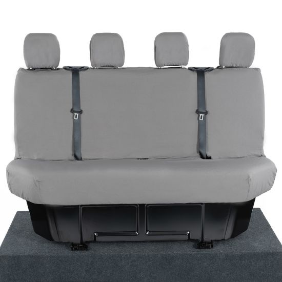 UK Custom Covers Mercedes Sprinter Rear Seat Covers Cotton-Backed PU (2018 Onwards) - Grey