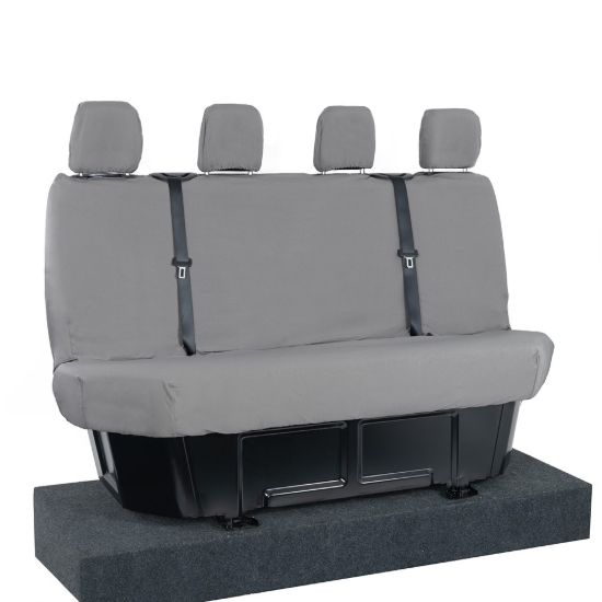 Picture of UK Custom Covers Mercedes Sprinter Rear Seat Covers Cotton-Backed PU (2018 Onwards) - Grey | SC416G