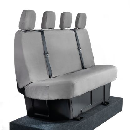 Picture of UK Custom Covers Mercedes Sprinter Rear Seat Covers Cotton-Backed PU (2018 Onwards) - Grey | SC416G