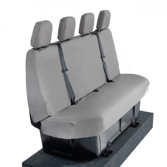 Picture of UK Custom Covers Mercedes Sprinter Rear Seat Covers Cotton-Backed PU (2018 Onwards) - Grey | SC416G