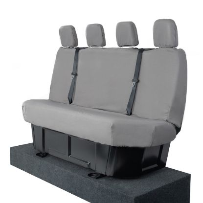 Picture of UK Custom Covers Mercedes Sprinter Rear Seat Covers Cotton-Backed PU (2018 Onwards) - Grey | SC416G