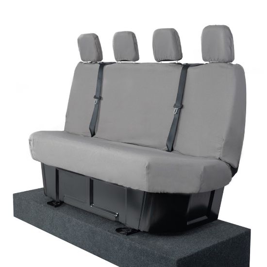 Picture of UK Custom Covers Mercedes Sprinter Rear Seat Covers Cotton-Backed PU (2018 Onwards) - Grey | SC416G