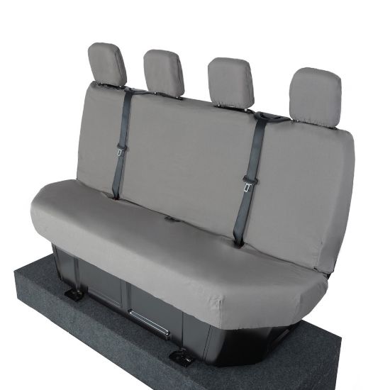 Picture of UK Custom Covers Mercedes Sprinter Rear Seat Covers Cotton-Backed PU (2018 Onwards) - Grey | SC416G