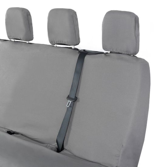 Picture of UK Custom Covers Mercedes Sprinter Rear Seat Covers Cotton-Backed PU (2018 Onwards) - Grey | SC416G