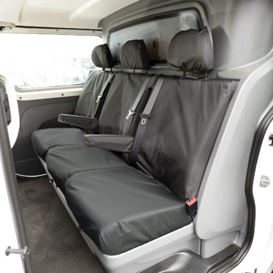 UK Custom Covers Vauxhall Vivaro Seat Covers Cotton-Backed PU (2019 Onwards) - Rear