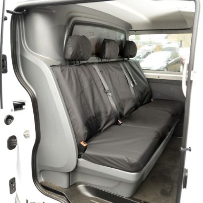 Picture of UK Custom Covers Citroen Dispatch Cotton-Backed Rear Seat Covers (2016 Onwards) Black | SC422B