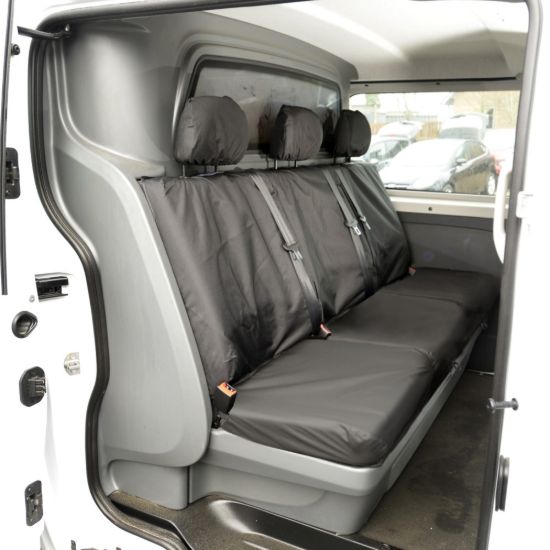 Picture of UK Custom Covers Citroen Dispatch Cotton-Backed Rear Seat Covers (2016 Onwards) Black | SC422B