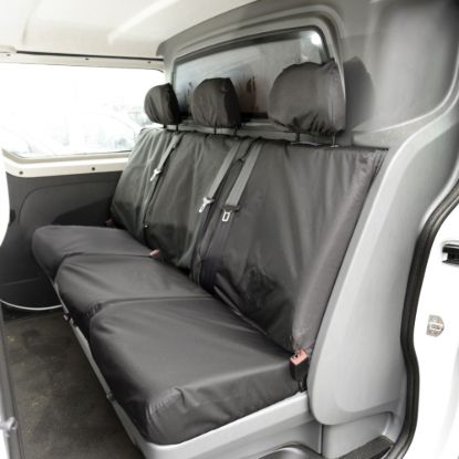 Picture of UK Custom Covers Citroen Dispatch Cotton-Backed Rear Seat Covers (2016 Onwards) Black | SC422B