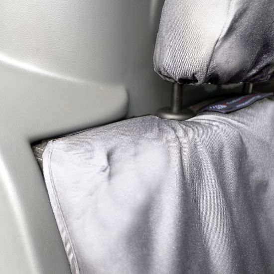 Picture of UK Custom Covers Vauxhall Vivaro Seat Covers Cotton-Backed PU (2019 Onwards) - Rear - Grey | SC422G