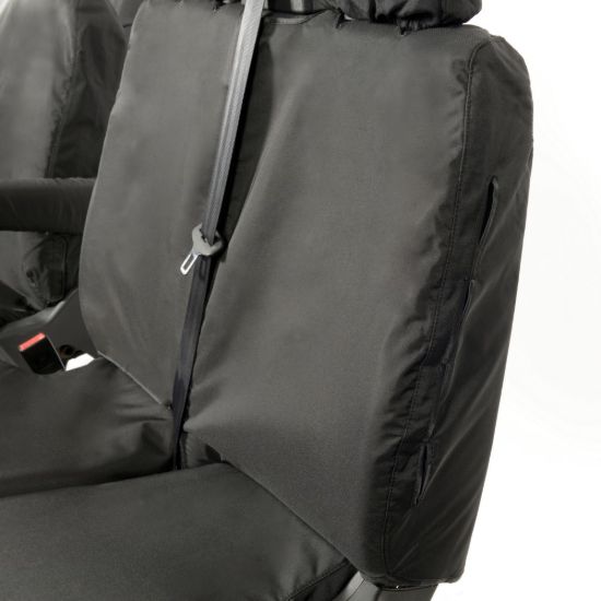Picture of UK Custom Covers Maxus eDeliver 9 Front Seat Covers Cotton-Backed (2020 Onwards) Black - Single/Double NO Pull Down Tray | SC436B