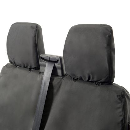 Picture of UK Custom Covers Maxus eDeliver 9 Front Seat Covers Cotton-Backed (2020 Onwards) Black - Single/Double NO Pull Down Tray | SC436B