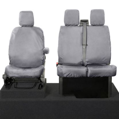 UK Custom Covers Maxus eDeliver 9 Front Seat Covers Cotton-Backed (2020 Onwards) Grey - Single/Double NO Pull Down Tray