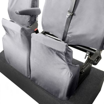 Picture of UK Custom Covers Maxus eDeliver 9 Front Seat Covers Cotton-Backed (2020 Onwards) Grey - Single/Double NO Pull Down Tray | SC436G