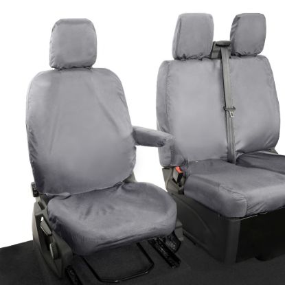 Picture of UK Custom Covers Maxus eDeliver 9 Front Seat Covers Cotton-Backed (2020 Onwards) Grey - Single/Double NO Pull Down Tray | SC436G