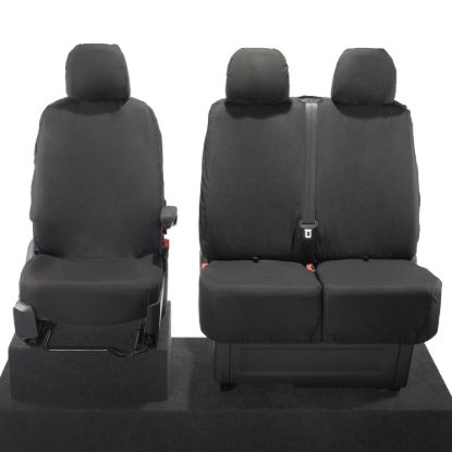 UK Custom Covers MAN TGE Front Seat Covers Cotton-Backed (2017 Onwards) - No Folding Middle Seat
