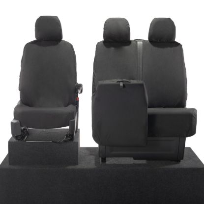 Picture of UK Custom Covers VW Crafter Cotton-Backed Front Seat Covers (2017 Onwards) - No Folding Middle Seat | SC587B