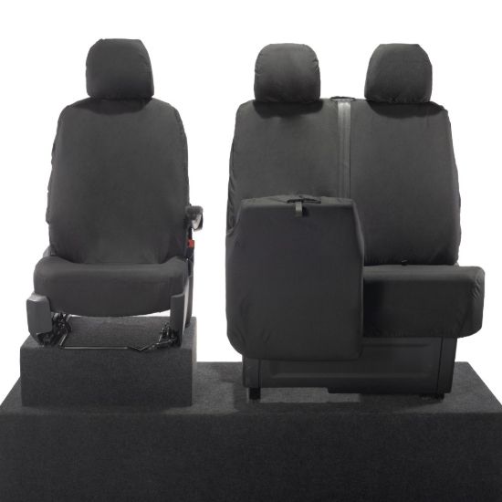 Picture of UK Custom Covers VW Crafter Cotton-Backed Front Seat Covers (2017 Onwards) - No Folding Middle Seat | SC587B