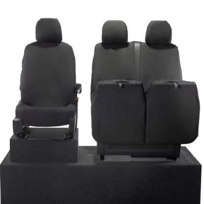 Picture of UK Custom Covers VW Crafter Cotton-Backed Front Seat Covers (2017 Onwards) - No Folding Middle Seat | SC587B