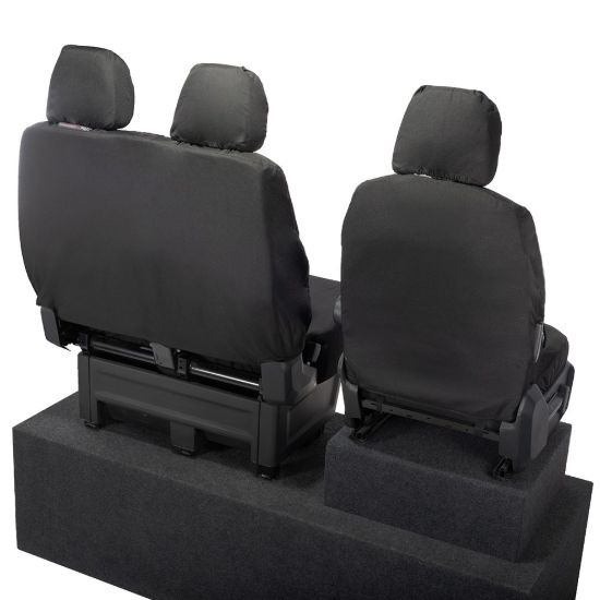Picture of UK Custom Covers VW Crafter Cotton-Backed Front Seat Covers (2017 Onwards) - No Folding Middle Seat | SC587B