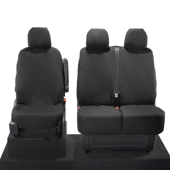 Picture of UK Custom Covers VW Crafter Cotton-Backed Front Seat Covers (2017 Onwards) - No Folding Middle Seat | SC587B
