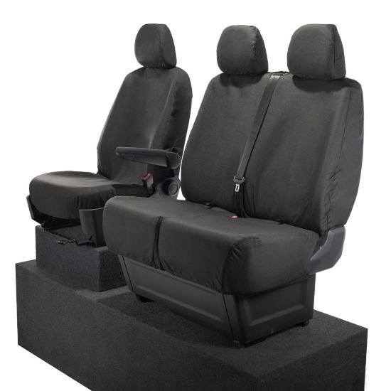 Picture of UK Custom Covers VW Crafter Cotton-Backed Front Seat Covers (2017 Onwards) - No Folding Middle Seat | SC587B