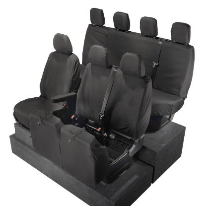 Picture of UK Custom Covers MAN TGE Front & Rear Seat Covers Cotton-Backed (2017 Onwards) - No Front Folding Middle Seat | SC587B-416B