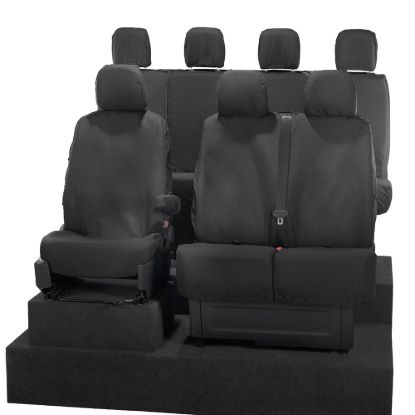 Picture of UK Custom Covers MAN TGE Front & Rear Seat Covers Cotton-Backed (2017 Onwards) - No Front Folding Middle Seat | SC587B-416B