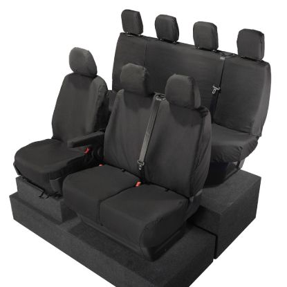 Picture of UK Custom Covers VW Crafter Cotton-Backed Front & Rear Seat Covers (2017 Onwards) - No Front Folding Middle Seat | SC587B-416B
