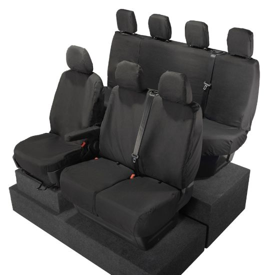Picture of UK Custom Covers VW Crafter Cotton-Backed Front & Rear Seat Covers (2017 Onwards) - No Front Folding Middle Seat | SC587B-416B