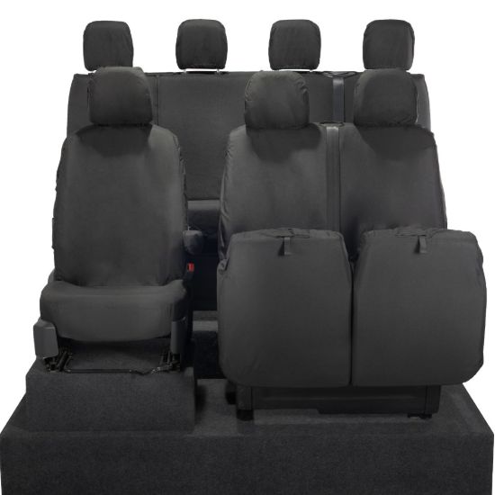 Picture of UK Custom Covers VW Crafter Cotton-Backed Front & Rear Seat Covers (2017 Onwards) - No Front Folding Middle Seat | SC587B-416B