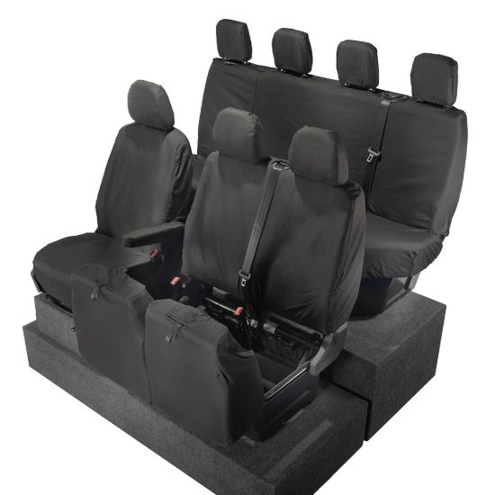 Picture of UK Custom Covers VW Crafter Cotton-Backed Front & Rear Seat Covers (2017 Onwards) - No Front Folding Middle Seat | SC587B-416B