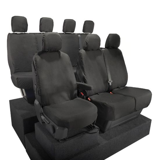 Picture of UK Custom Covers VW Crafter Cotton-Backed Front & Rear Seat Covers (2017 Onwards) - No Front Folding Middle Seat | SC587B-416B