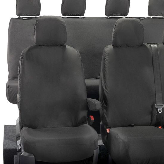 Picture of UK Custom Covers VW Crafter Cotton-Backed Front & Rear Seat Covers (2017 Onwards) - No Front Folding Middle Seat | SC587B-416B