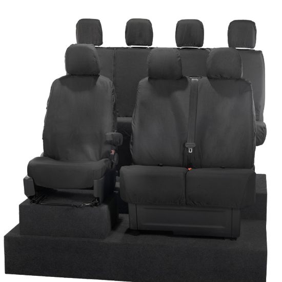 Picture of UK Custom Covers VW Crafter Cotton-Backed Front & Rear Seat Covers (2017 Onwards) - No Front Folding Middle Seat | SC587B-416B