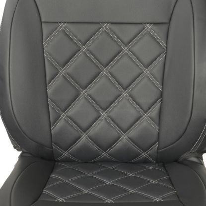 Picture of UK Custom Covers Fiat Talento Double Diamond Bentley Stitch Leatherette Front Seat Covers (2016 Onwards) - Single/Double WITH Folding Middle Seat & Split Passenger Base | SC639B