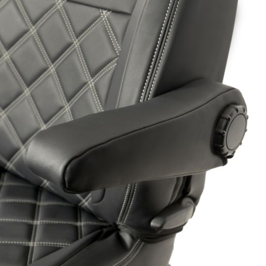 Picture of UK Custom Covers Fiat Talento Double Diamond Bentley Stitch Leatherette Front Seat Covers (2016 Onwards) - Single/Double WITH Folding Middle Seat & Split Passenger Base | SC639B