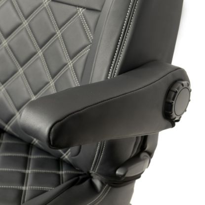 Picture of UK Custom Covers Fiat Talento Double Diamond Bentley Stitch Leatherette Front Seat Covers (2016 Onwards) - Single/Double WITH Folding Middle Seat & Split Passenger Base | SC639B