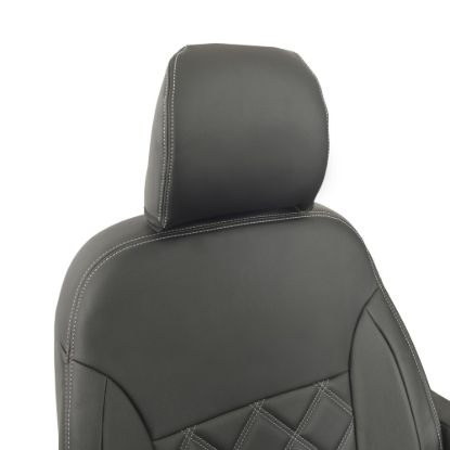 Picture of UK Custom Covers Fiat Talento Double Diamond Bentley Stitch Leatherette Front Seat Covers (2016 Onwards) - Single/Double WITH Folding Middle Seat & Split Passenger Base | SC639B