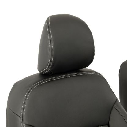 Picture of UK Custom Covers Vauxhall Vivaro Seat Covers Leatherette (2014-2019) Front Single/Double Split Passenger Base NO Folding Middle Seat - Double Diamond Bentley Stitch | SC664B