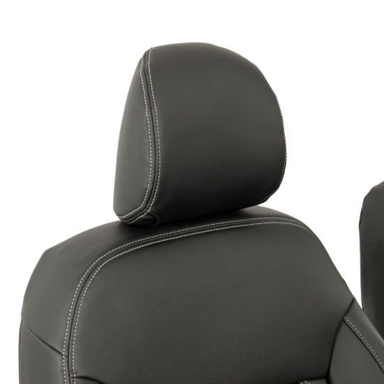 Picture of UK Custom Covers Vauxhall Vivaro Seat Covers Leatherette (2014-2019) Front Single/Double Split Passenger Base NO Folding Middle Seat - Double Diamond Bentley Stitch | SC664B