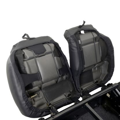 Picture of UK Custom Covers Vauxhall Vivaro Seat Covers Leatherette (2014-2019) Front Single/Double Split Passenger Base NO Folding Middle Seat - Double Diamond Bentley Stitch | SC664B