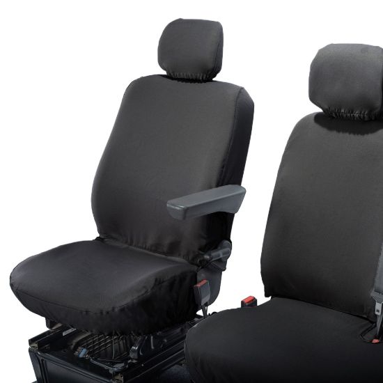 Picture of UK Custom Covers Vauxhall Movano Seat Covers Cotton-Backed PU (2010-2022) - Front No Folding Middle Seat & No Split Passenger Base | SC668B