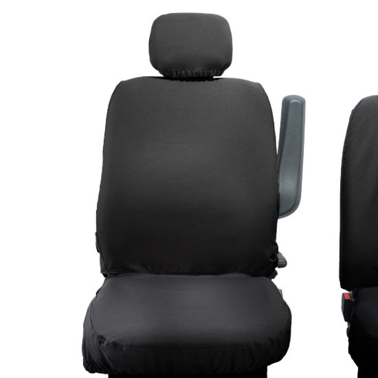 Picture of UK Custom Covers Vauxhall Movano Seat Covers Cotton-Backed PU (2010-2022) - Front No Folding Middle Seat & No Split Passenger Base | SC668B