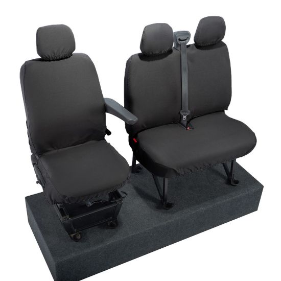 Picture of UK Custom Covers Vauxhall Movano Seat Covers Cotton-Backed PU (2010-2022) - Front No Folding Middle Seat & No Split Passenger Base | SC668B