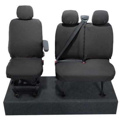 Picture of UK Custom Covers Vauxhall Movano Seat Covers Cotton-Backed PU (2010-2022) - Front No Folding Middle Seat & No Split Passenger Base | SC668B