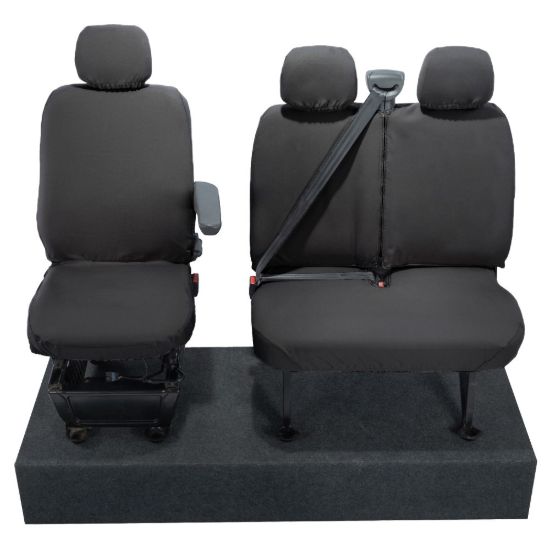 Picture of UK Custom Covers Vauxhall Movano Seat Covers Cotton-Backed PU (2010-2022) - Front No Folding Middle Seat & No Split Passenger Base | SC668B