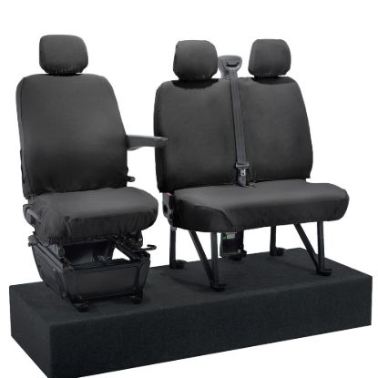 Picture of UK Custom Covers Vauxhall Movano Seat Covers Cotton-Backed PU (2010-2022) - Front No Folding Middle Seat & No Split Passenger Base | SC668B